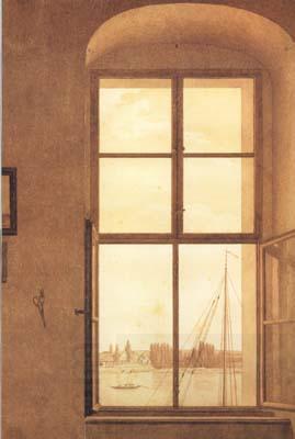 Caspar David Friedrich View of the Artist's Studio Right Window (mk10) oil painting picture